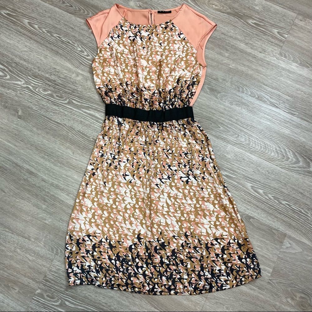 SISLEY Floral Satin Mini Summer Dress
